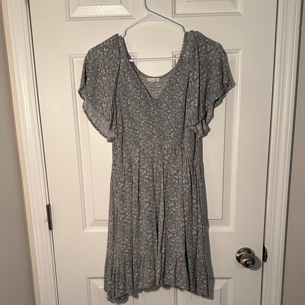 JODIFL Teal Floral Dress